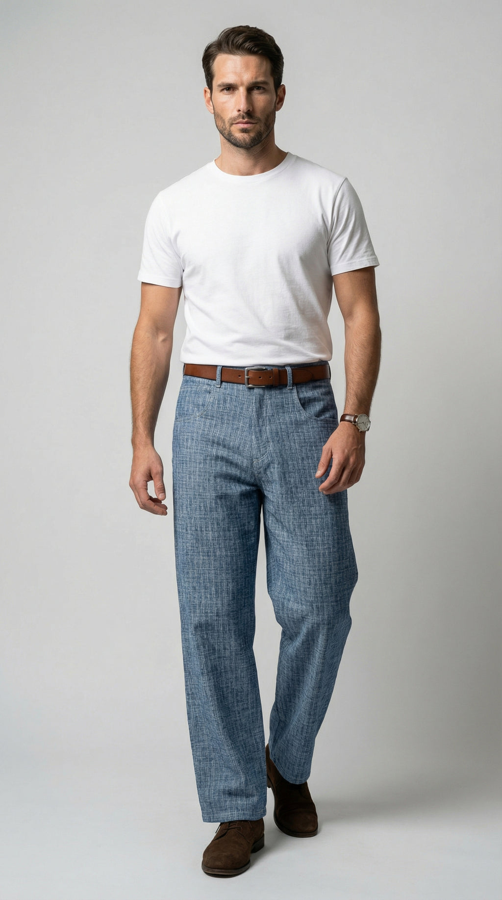 Light Blue Jacquard Denim