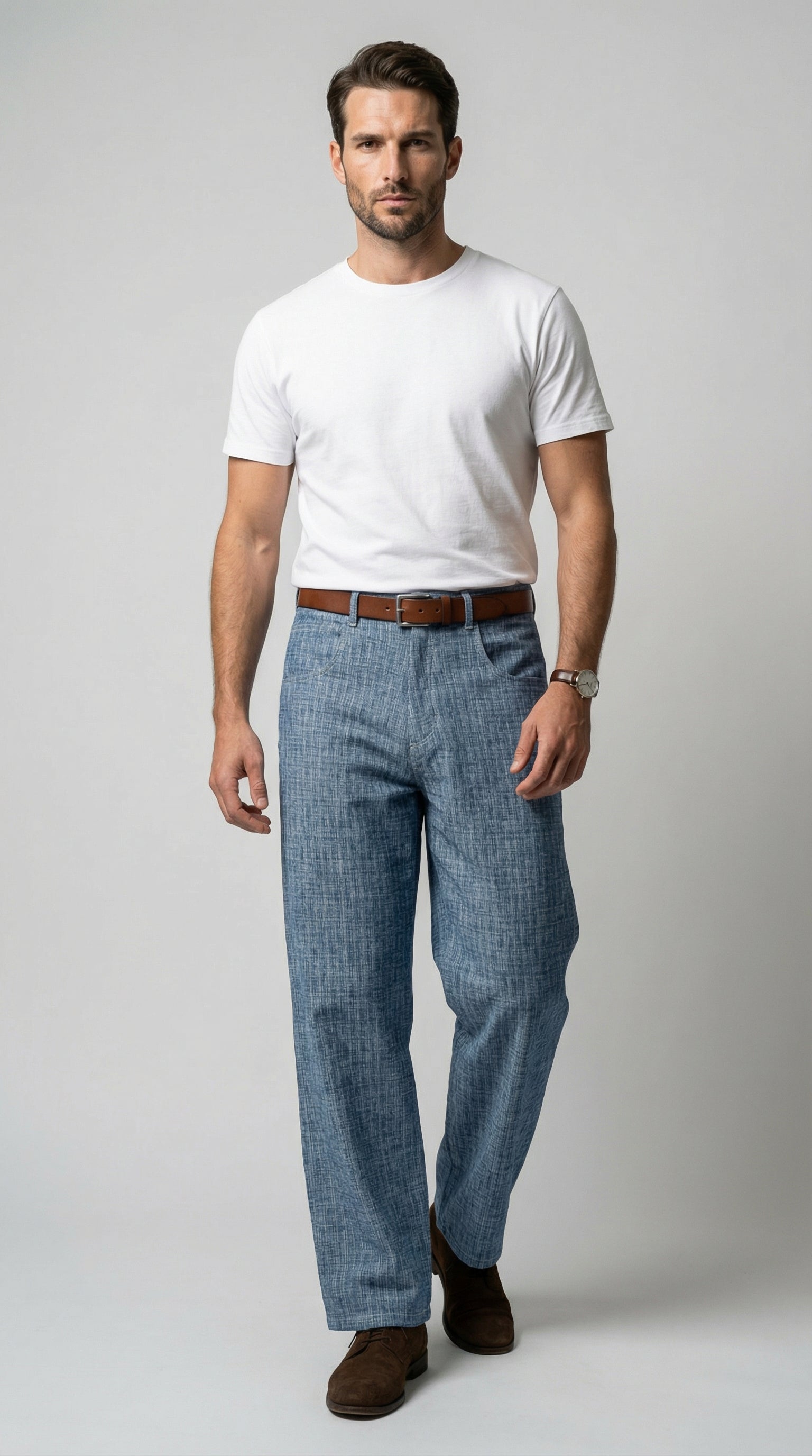 Light Blue Jacquard Denim