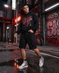 Gridline Rhinestone Jort