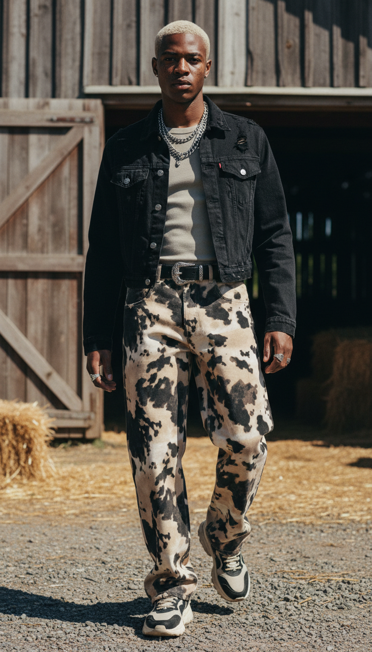 Cowhide Stitch Denim