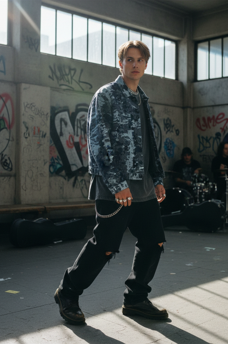 Blue & White Mosaic Jacket