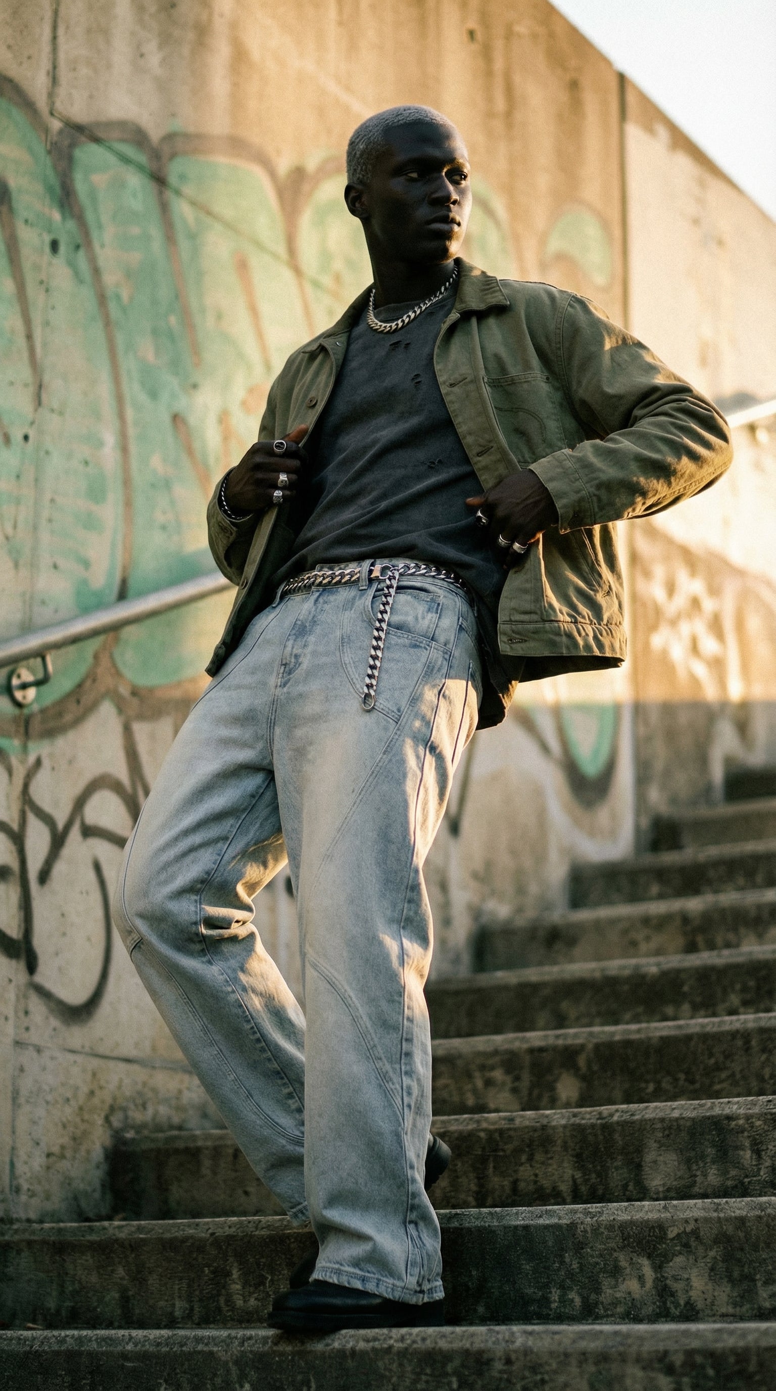 Geometrical Vintage Seam Jean